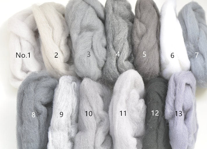 Colorful Needle Felting Wool Bundle Short Staple Spanish Wool Roving 1 oz A Pack