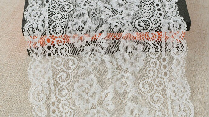 Lace Trim Deco Tape Wide White Lace Ribbon Sewing Material 18.5cmx100cm