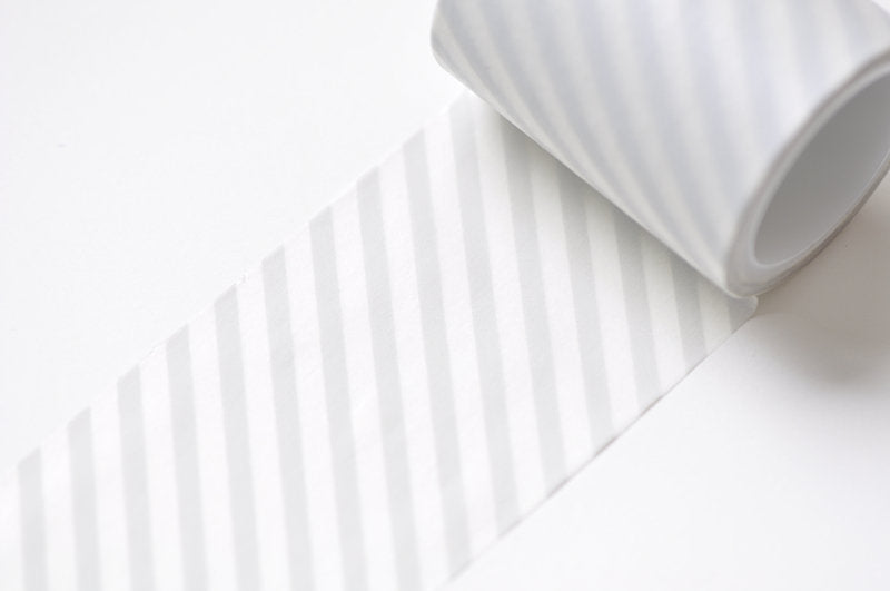 Gray Stripe Washi Tape Wide Scrapbooking Tape 50mm x 5M Roll