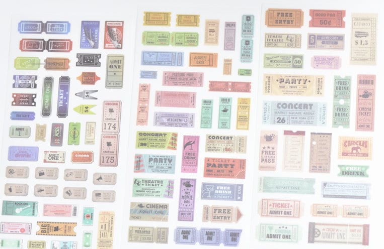 Retro Stamps Scrapbooking Stationery Tool Set of 3 Pages ----10cm x 20cm