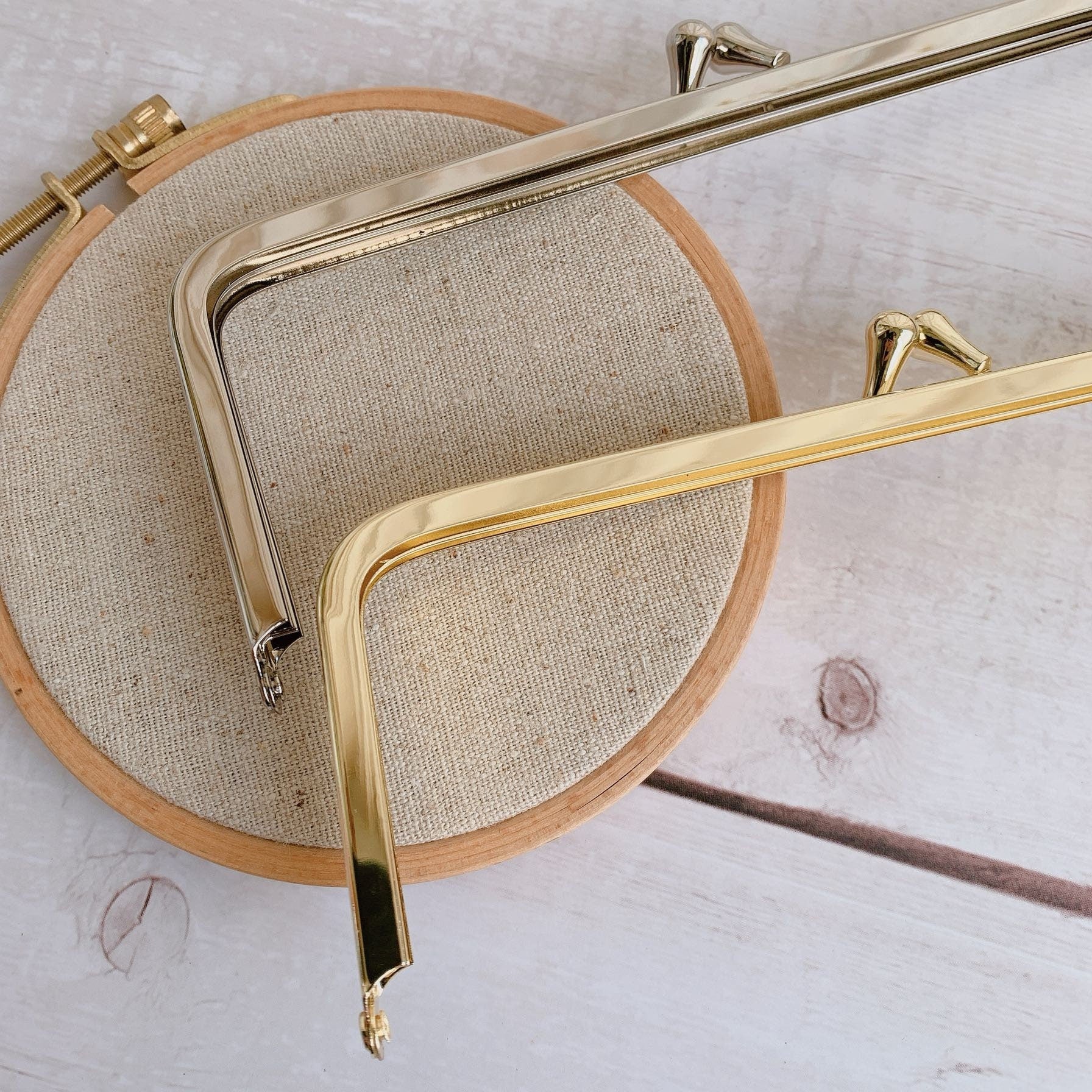 17cm x 6.5cm Purse Frame Clutch Bag Purse Frame Silver/Gold