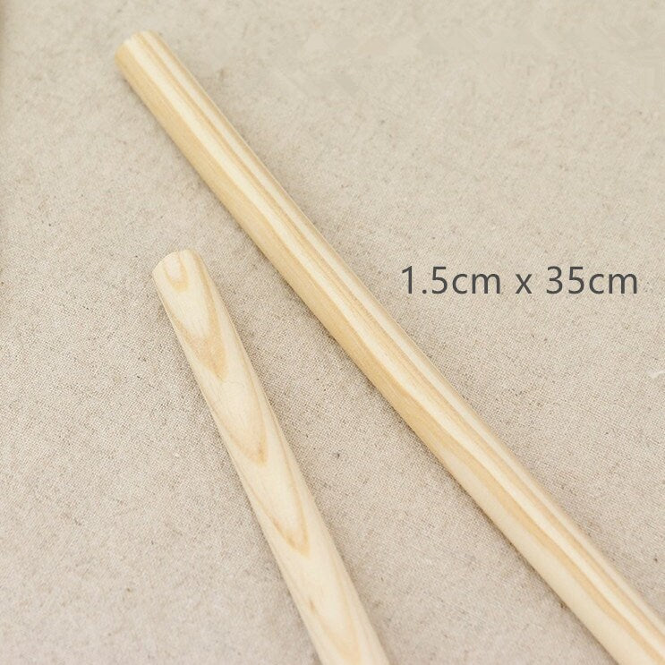 2 Pieces Wooden Stick Hand Craft Weave Essential