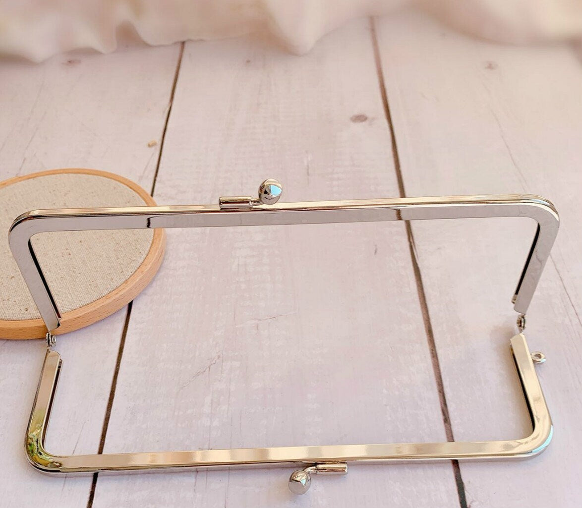 8" (20.5cm) Silver Metal Purse Frame Glue In Style 20.5cm x 6.8cm
