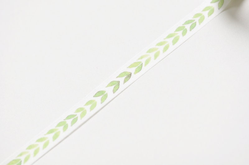 Green Leaf Washi Tape 10mm x 3 Meters Roll