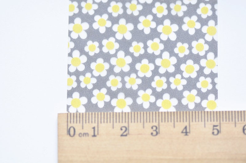 Yellow Flowers On Gray Wide Masking Tape 50mm x 5 Meters Roll No.11062
