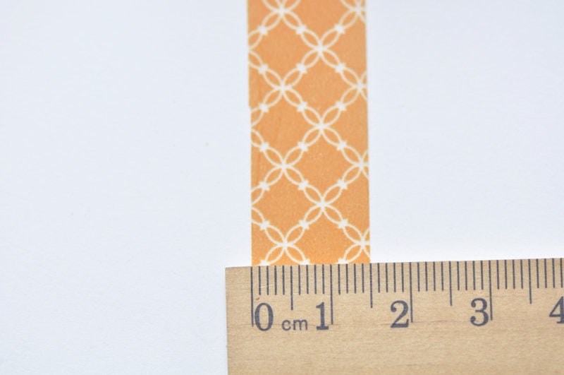 Orange Daisy Flower Pattern Washi Tape Scrapbook Supply 15mm Wide x 10M No.12931