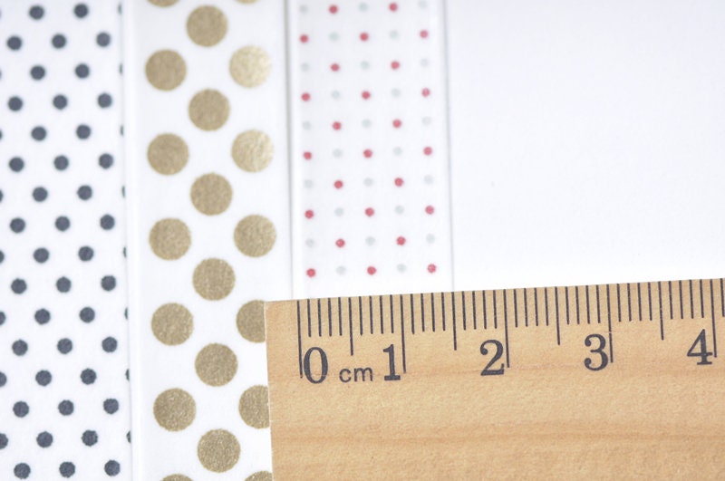 Dots Washi Tape Set / 6 Rolls A Set/ 15mm Wide x 5M Long
