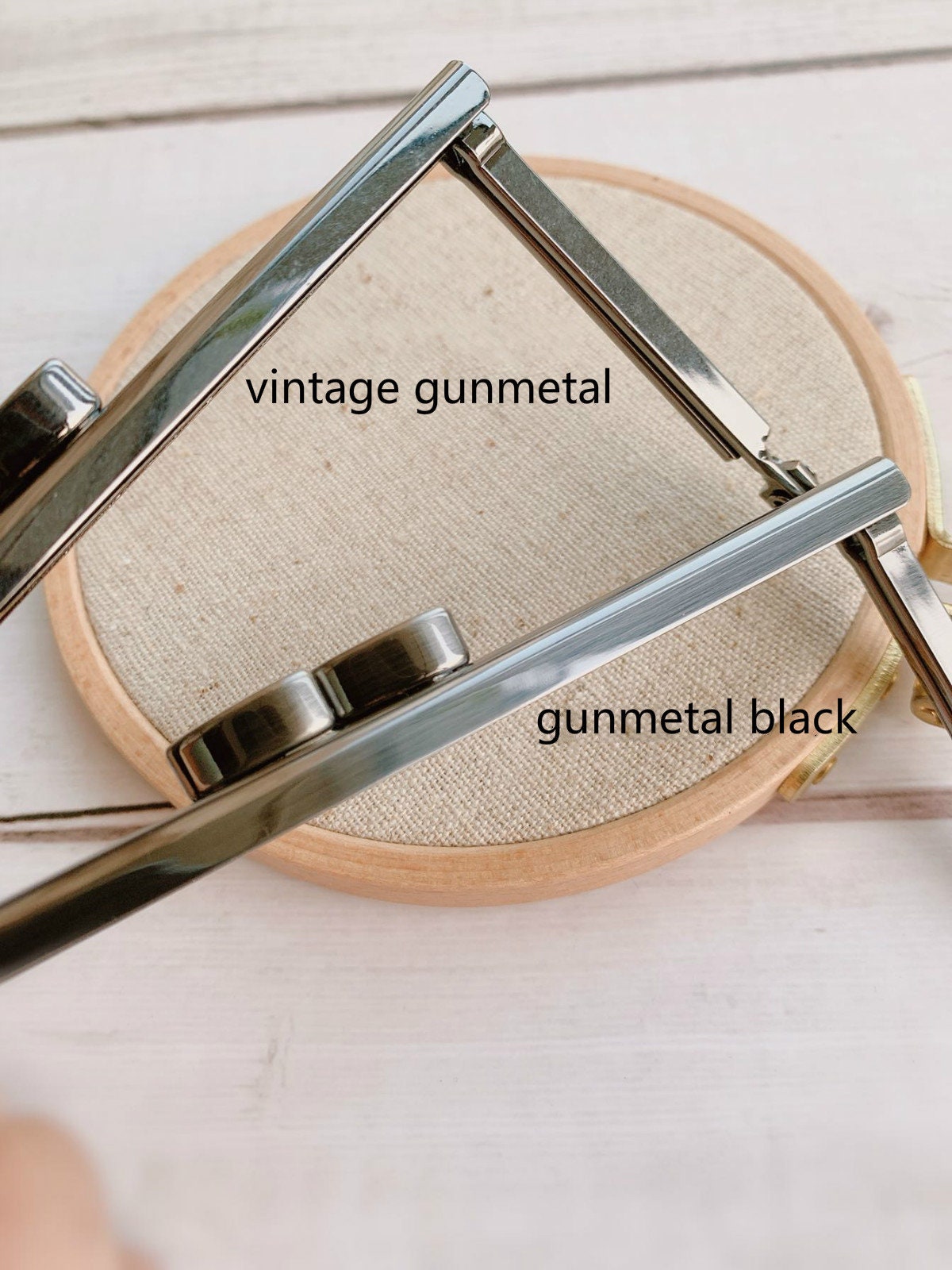 12.5cm Gunmetal Black Purse Frame Kiss Lock Bag Purse Frame Vintage Gunmetal/Gunmetal