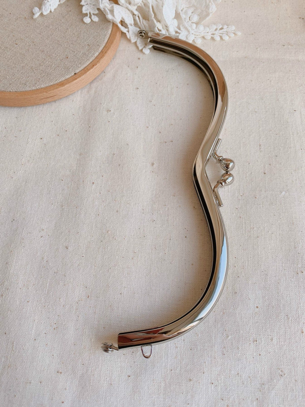 18cm ( 7") Silver Purse Frame Clutch Bag Glue-In Style Glasses Purse Frame 18x5.5cm