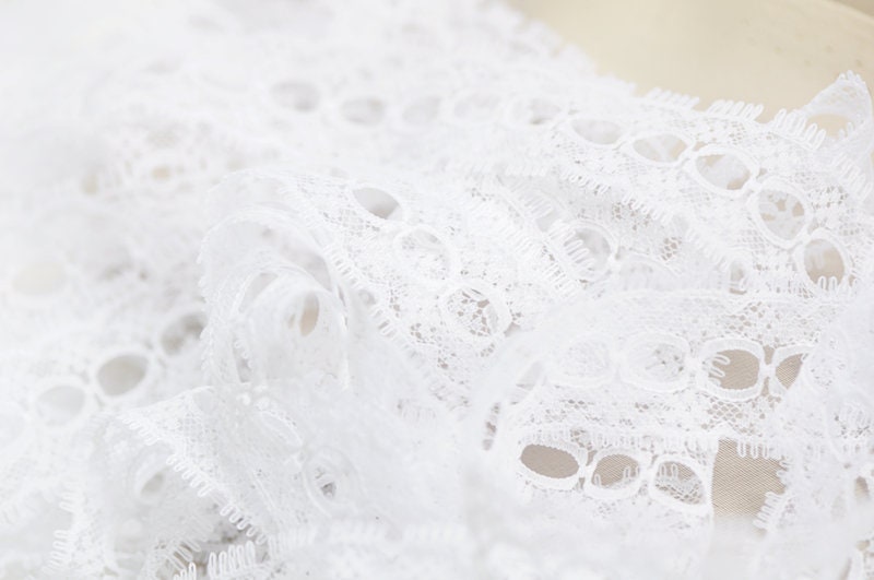 White Ribbon Lace Deco Tape BJD Dressing Sewing Material 27mm x 5 Meters