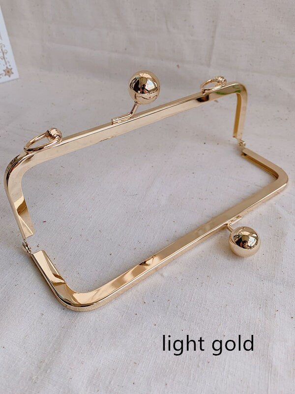 Retro Purse Frame Clutch Bag Purse Frame Glue-In Style Matte Silver/Bronze/Light Gold 20x6.5cm