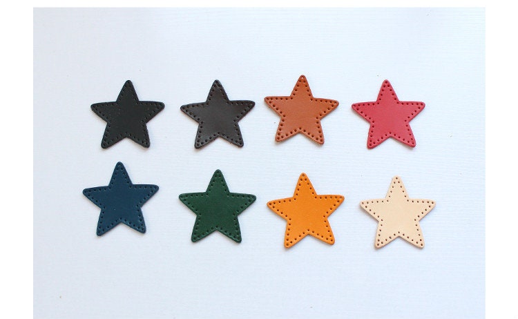 2 Pieces Blank Leather Label Handmade Sewing Label For Handmade Items Star/Heart
