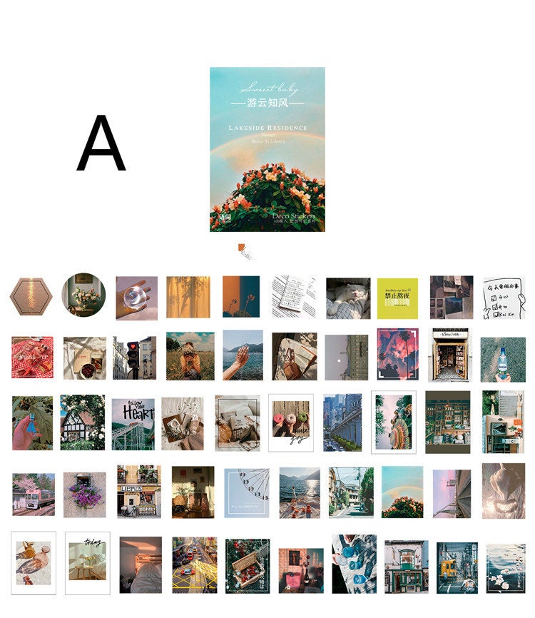 Retro Stickers Scrapbooking Stationery Tool 100pcs A Pack