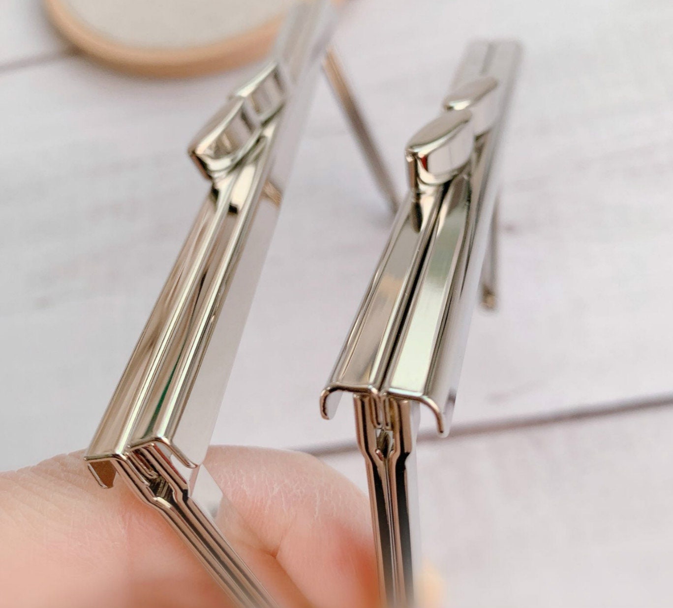 Retro Silver Purse Frame Bag Hanger Wedding Bag Glue-In Style 11x6cm/12.5x6cm