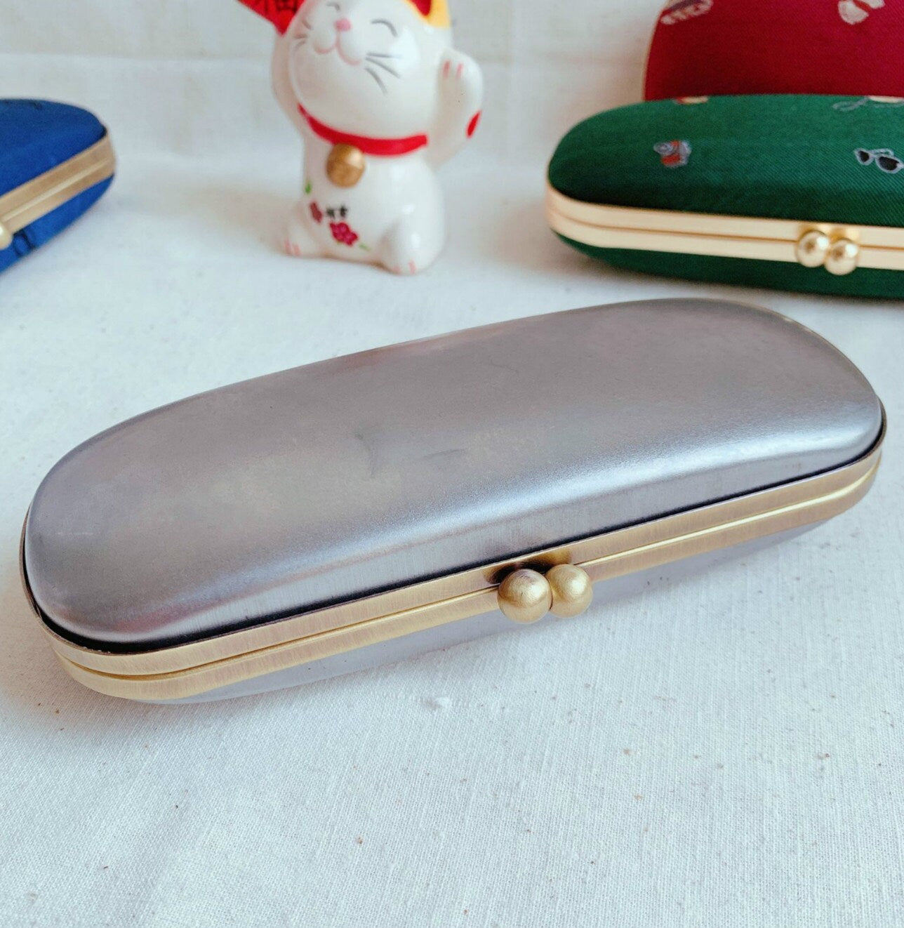 Box Purse Frame Glasses Box Glue-In Purse Frame Matte Gold/Bronze Inner Size 5.5x15.4cm Pick Color