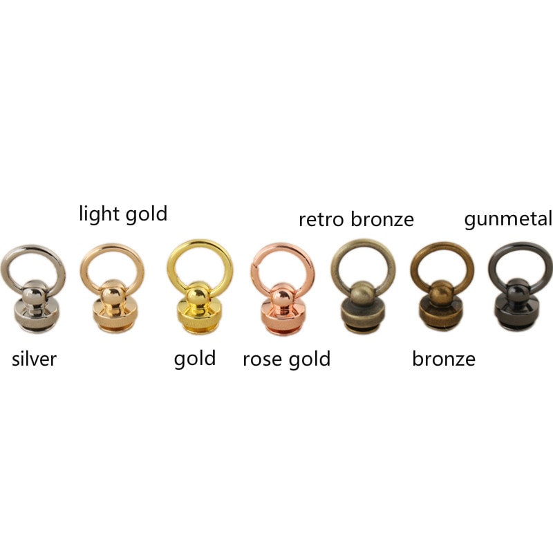 10 Pieces Screwed Studs Back Pull Ring Button Leather Hardware Ring Inner Size 10mm Pick Color