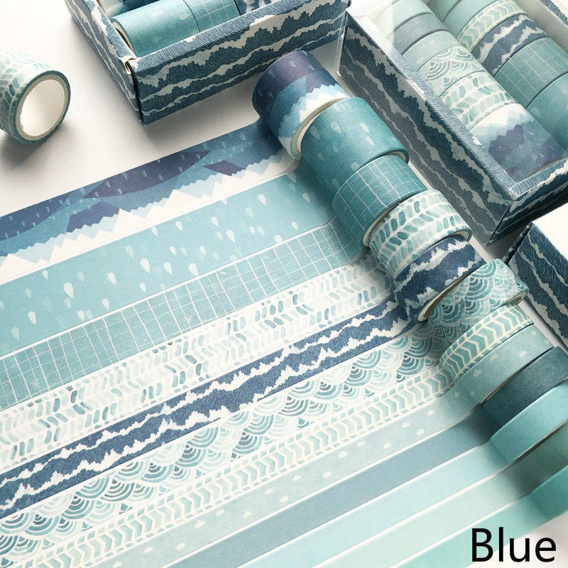 12 Rolls Washi Tape Set, Rainbow Card Scrapbooking Tape, Gift Wrapping Tape Mixed Size 10mm/15mm/20mm/30mm x 3 Meters