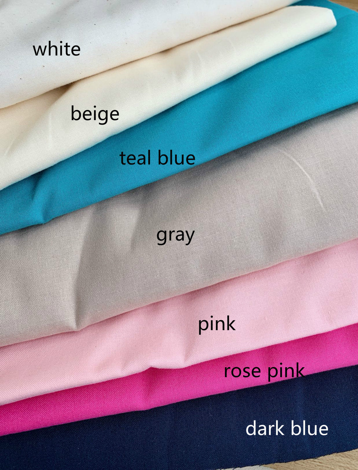 Solid Color Cotton Fabric Soft Thin Cotton Fabric Sewing Material 50 x 108cm (19"x42")