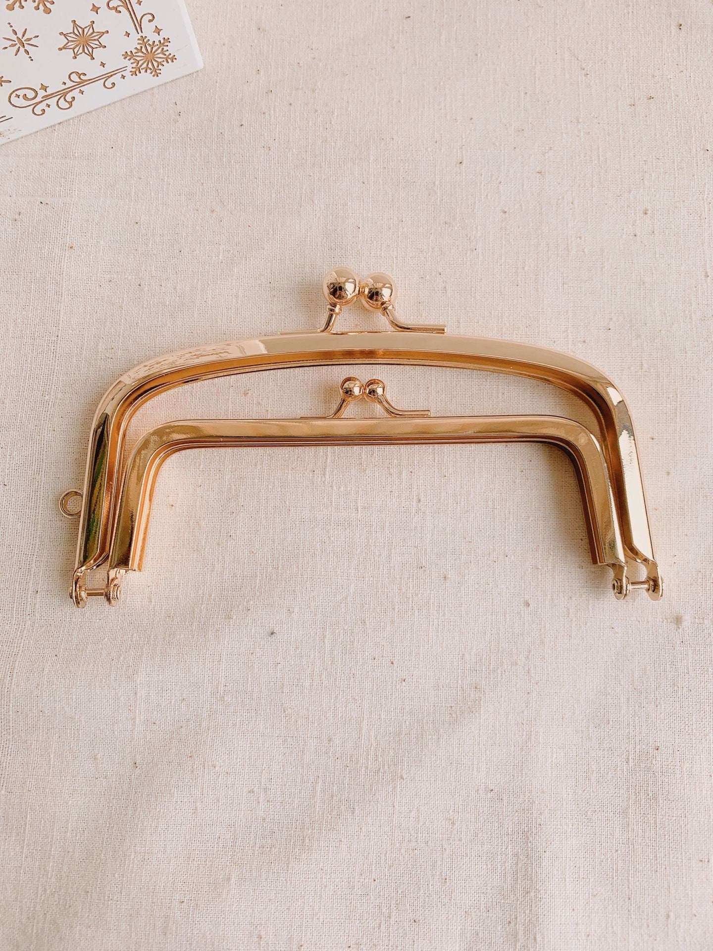 13.5cm Light Gold Double Purse Frame Bag Hanger 13.5cm x 6.3cm