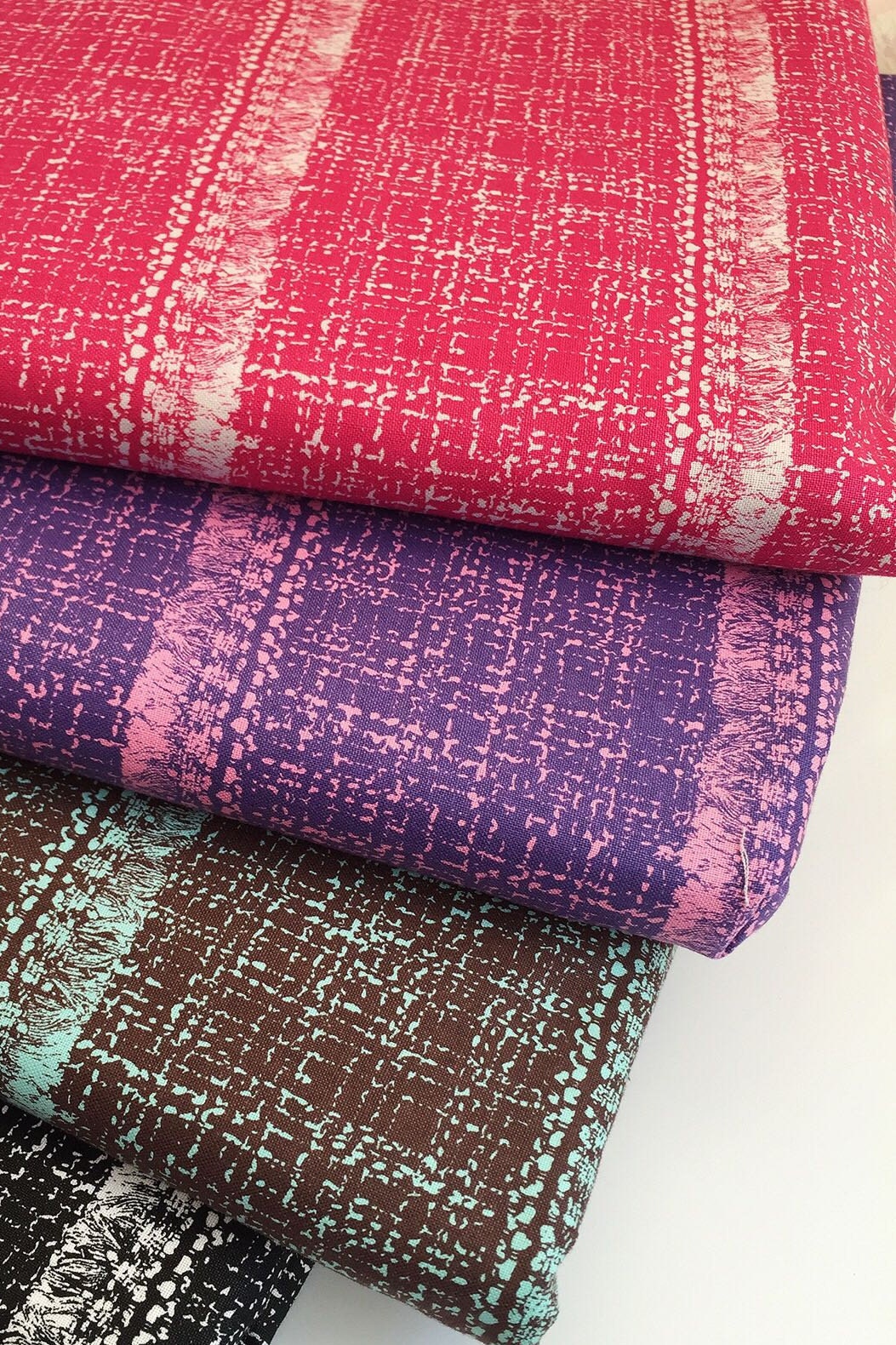 Retro Cotton Canvas Fabric Tassels Pattern Soft Thin Cotton Fabric Sewing Material 50 x 110cm Pick Color