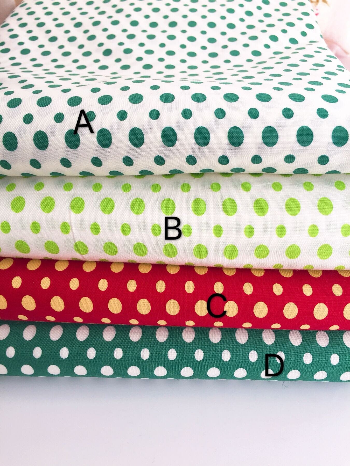 Cute Dots Cotton Fabric Sewing Material 50 x 108cm Pick Color