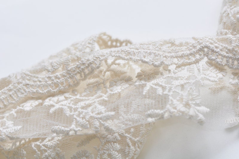 Lace Trim Deco Tape Wide Black Lace Ribbon Sewing Material Width 11mm x 1 Meter