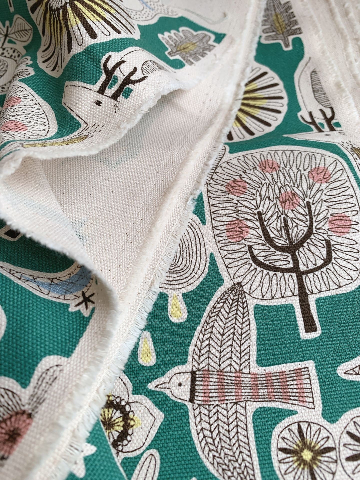 Flower Linen Cotton Fabric Soft Thin Cotton Fabric Sewing Material 50 x 110cm