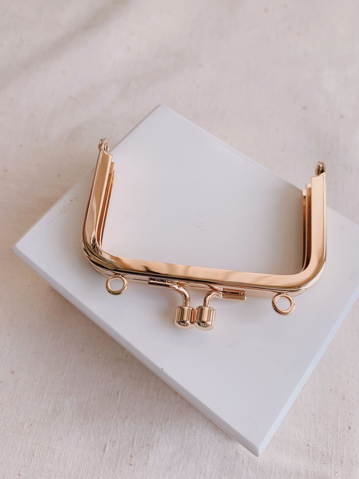 3" Light Gold Purse Frame Mini Purse Frame Glue-In Styles 7.5cm x 5cm