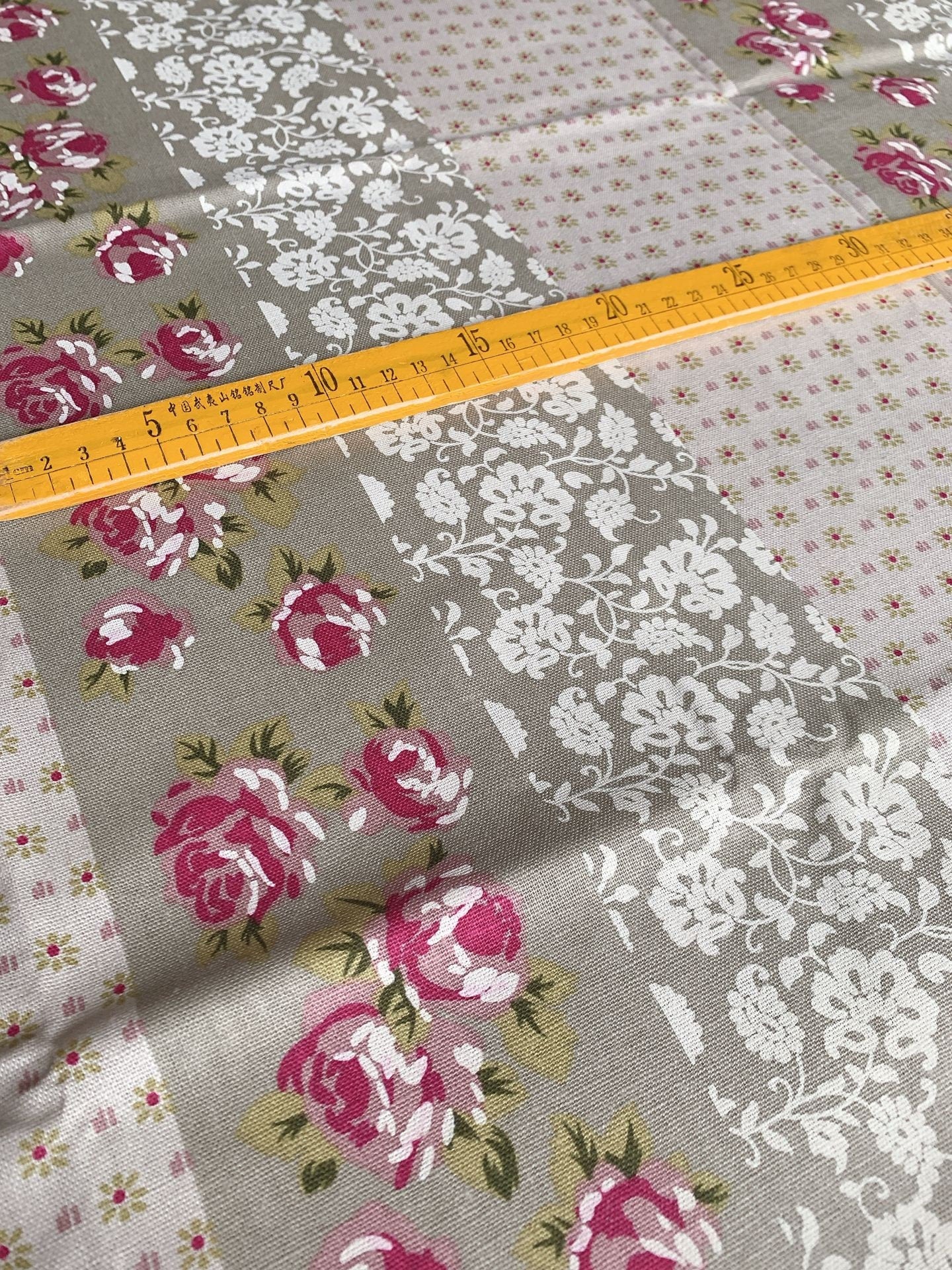 Linen Cotton Fabric Soft With Kitten Pattern Sewing Material 50 x 110cm