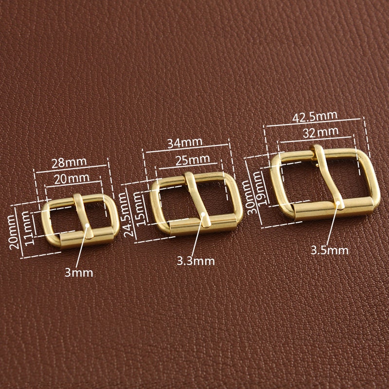2 Pieces Brass Pin Buckle Purse Buckle Leather Hardware Inner Size 20mm (6/8