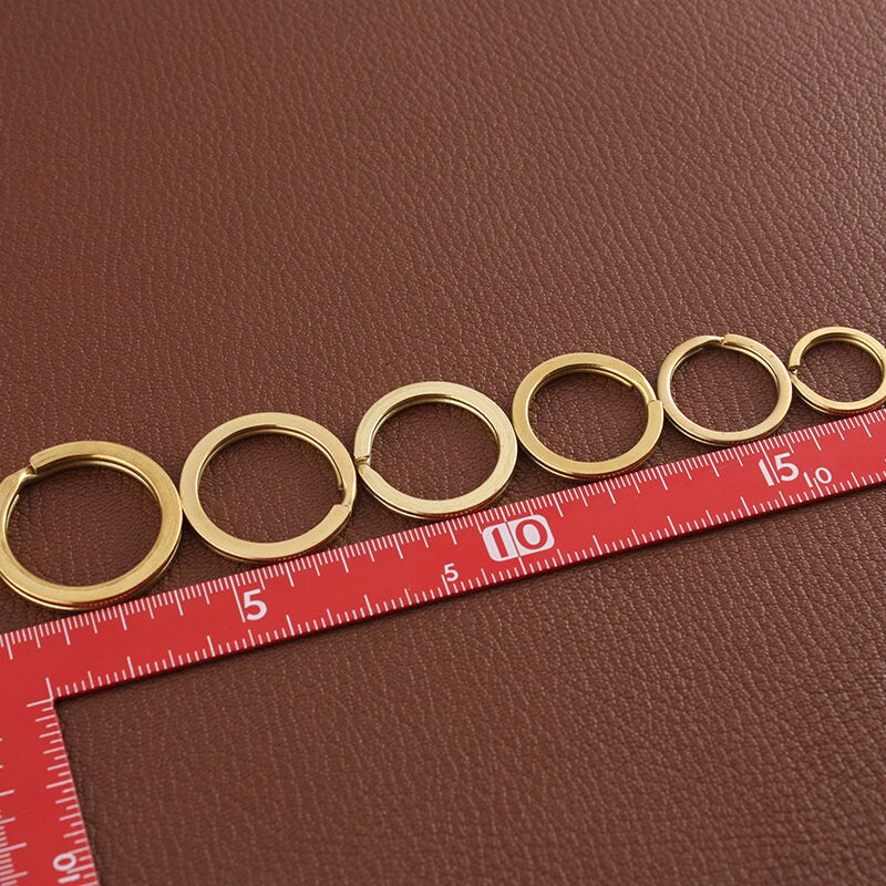 5pcs Solid Brass Split Key Rings Outer Size 20mm/25mm/28mm/30mm/33mm/35mm Pick Size