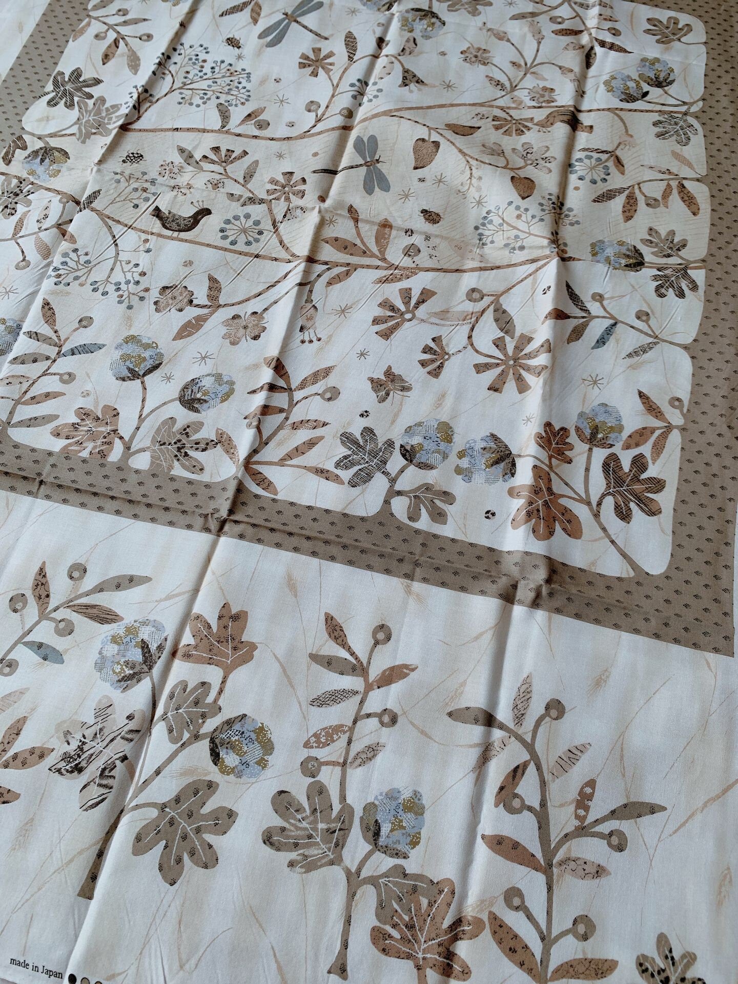 Retro Flower Thin Cotton Fabric Sewing Material 75 x 110cm Two Colors Available