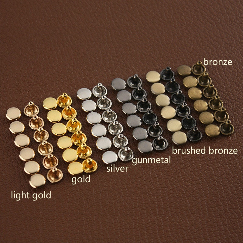 8x6mm Bag Studs/ Button For Diy Purse/ Belt Stud /Brass Rivet/  20 Sets A Pack Pick Color