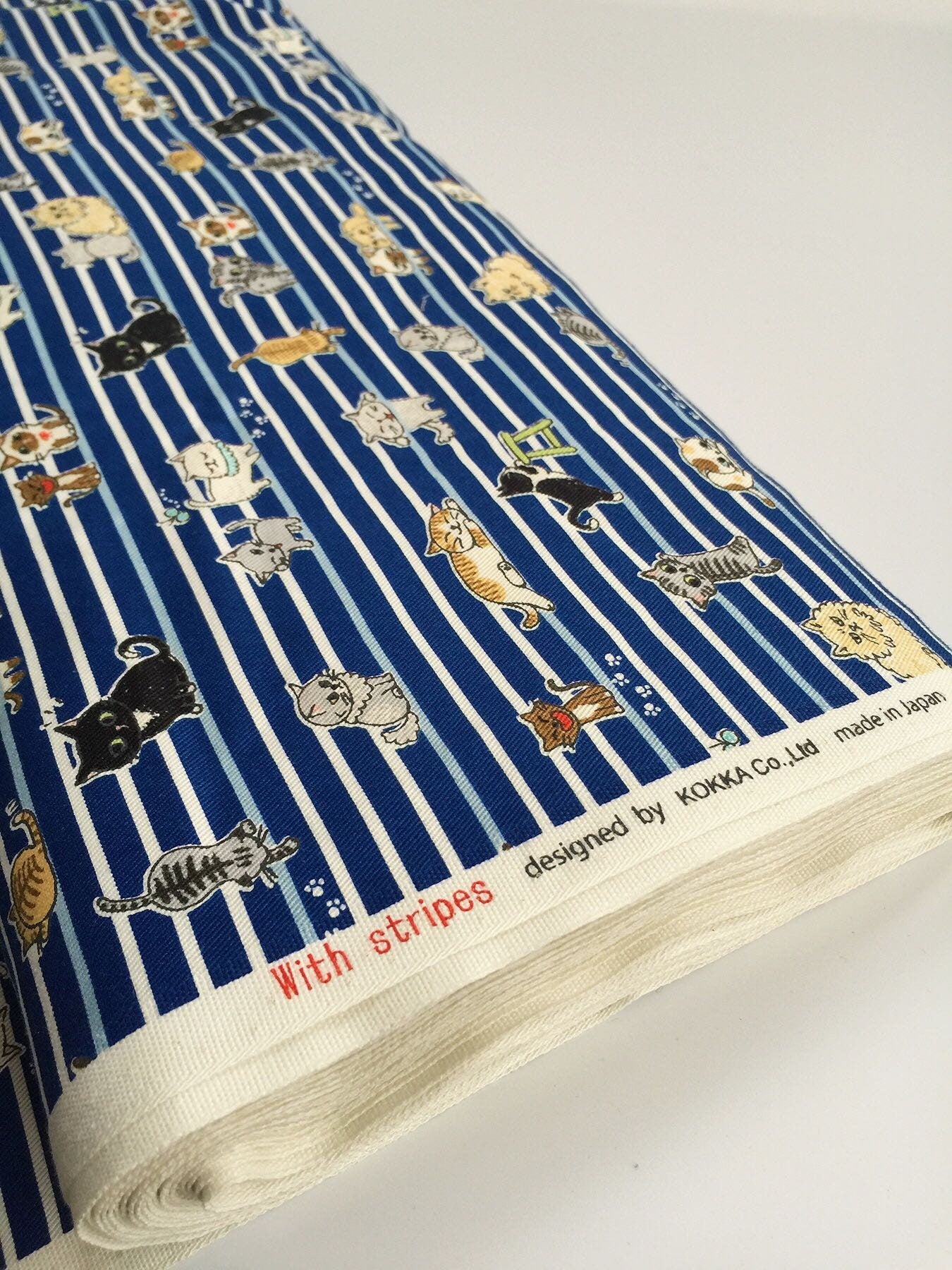 Retro Cotton Fabric Twill Cotton Fabric High Quality Sewing Material Kitten Pattern 50 x 110cm (19"x43") Pick Color