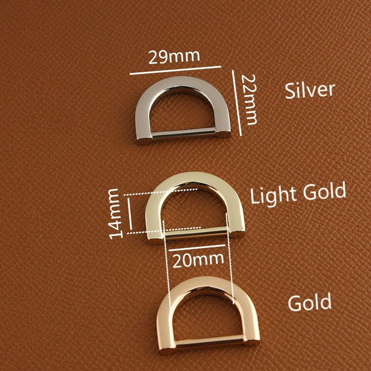 1 Piece Flat Closed D Rings Inner Size 20mm Silver/Light Gold/Gold Pick Color