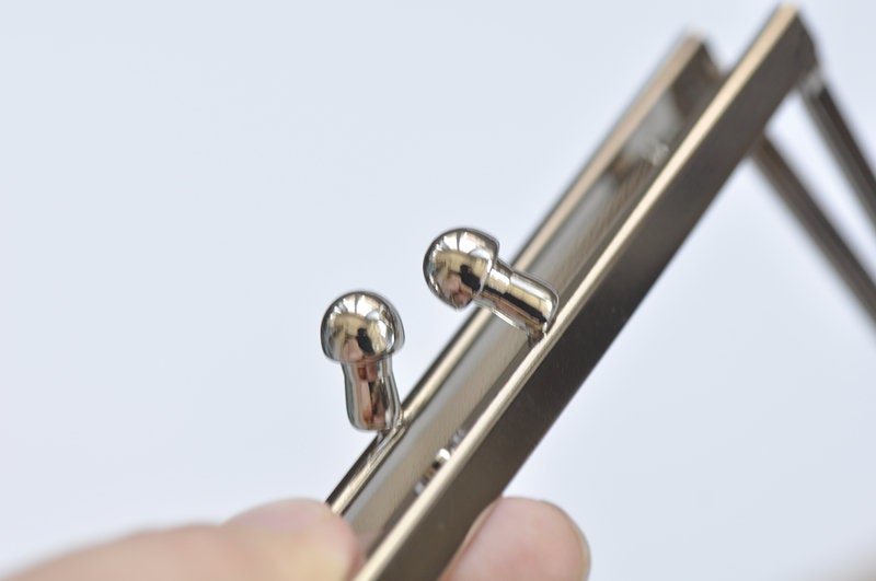 12cm Silver Purse Frame Close Channel Bag Hanger Wedding Bag Glue-In Style 12x6cm