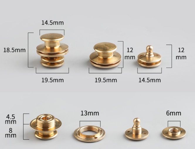1 Piece Brass Snap Button Fasteners For Purse