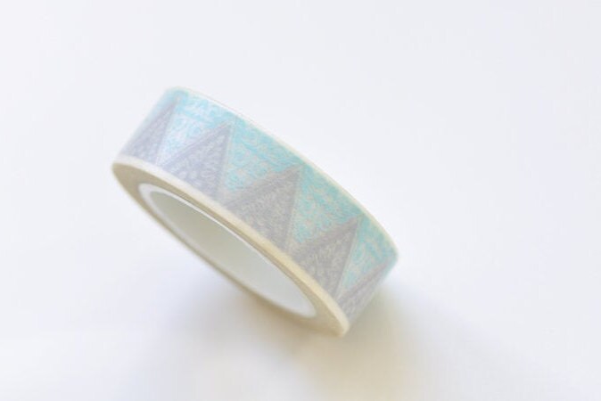Retro Gray Triangle Washi Tape  Self-adhesive Tape 15mm x 10M Roll