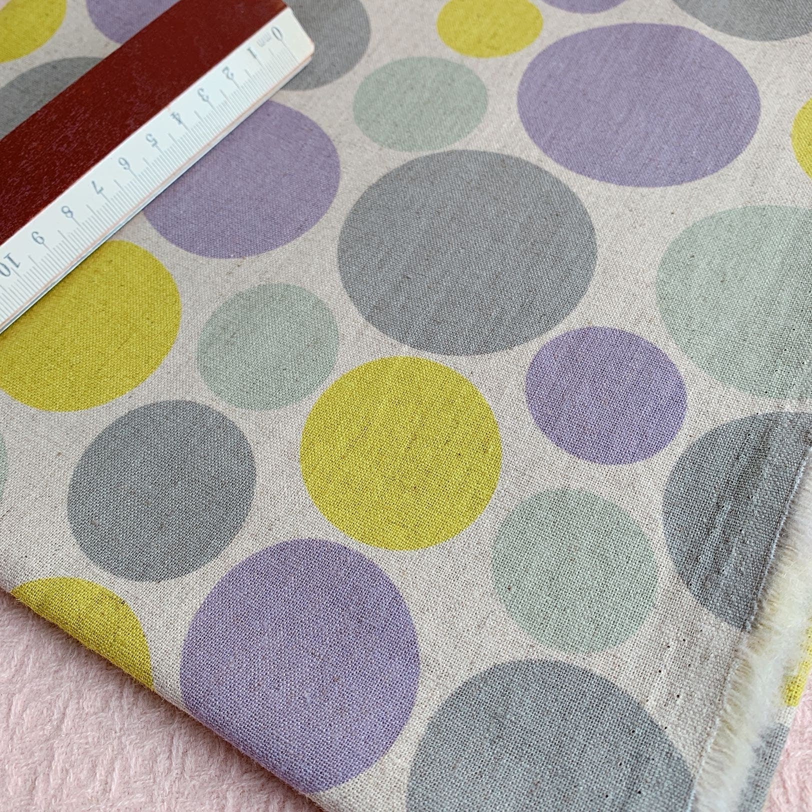 Dots Cotton Linen Fabric Sewing Material 50 x 110cm (19"x43") Pick Color