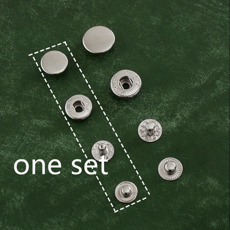 Flat Snap Button Fasteners For Purse, Button For Leather 10 Sets A Pack 1.2cm/1.5cm