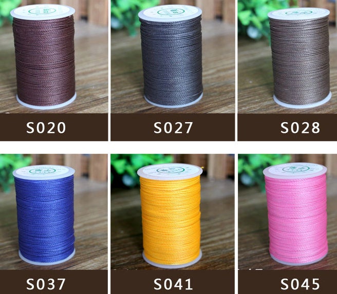 0.55mm Round Waxed Polyester Thread Leather Craft Hand Sewing Essential 110 Meters Roll Pick Color