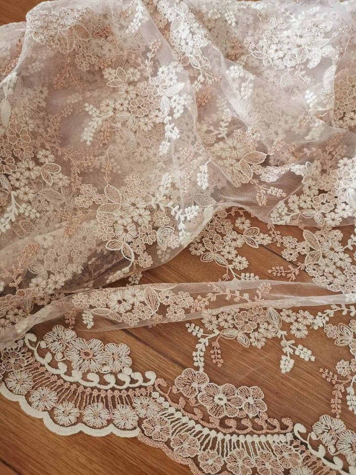 Light Pink Beautiful Soft Stretch Lace Fabric 110cm x 50cm