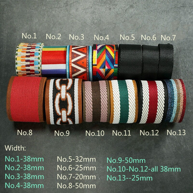120cm Bag Strap Handbag Making Material Polyester Strap Various Pattern