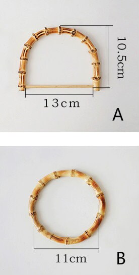 A Pair of Bamboo / Ratton Handle Handcraft Material for Handbag Making Pick Up Style