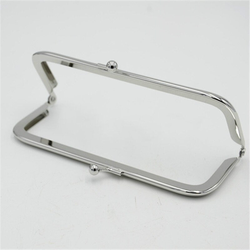 12.5cm (5") Silver Rectangular Purse Frame Bag Hanger Glue-In Style 12.5cm x 5cm