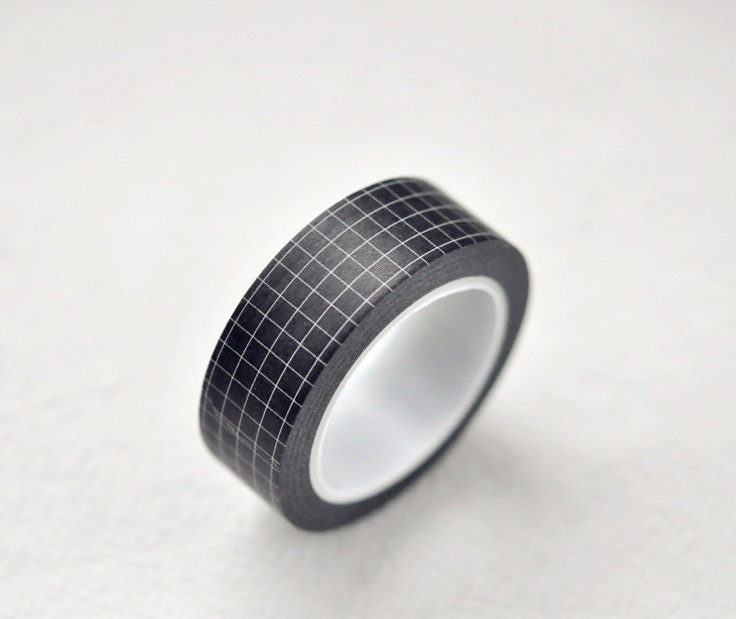 Elegant Grid Pattern Washi Tape Journal Supplies 15mm Wide x 10 Meters Roll Pick Color