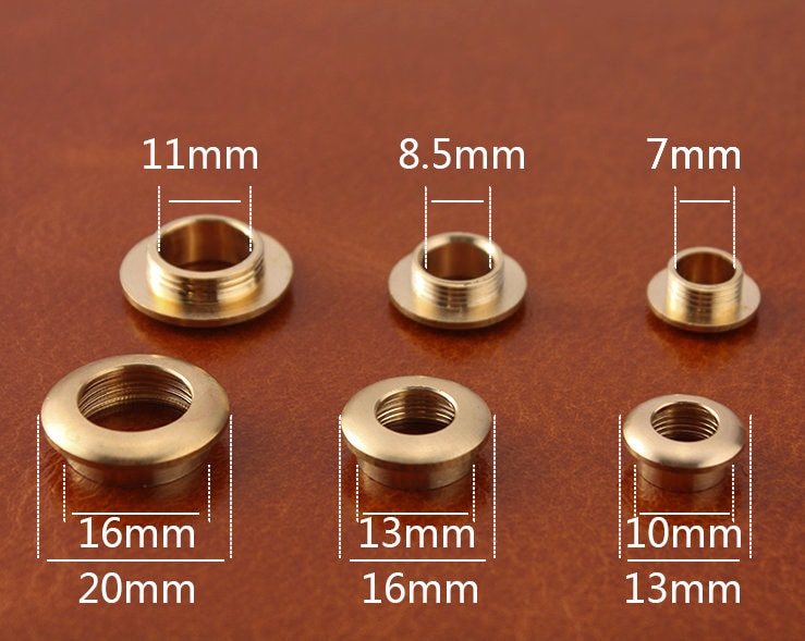 Solid Brass Eyelet With Washer Leather Craft Repair Grommet 1 Set