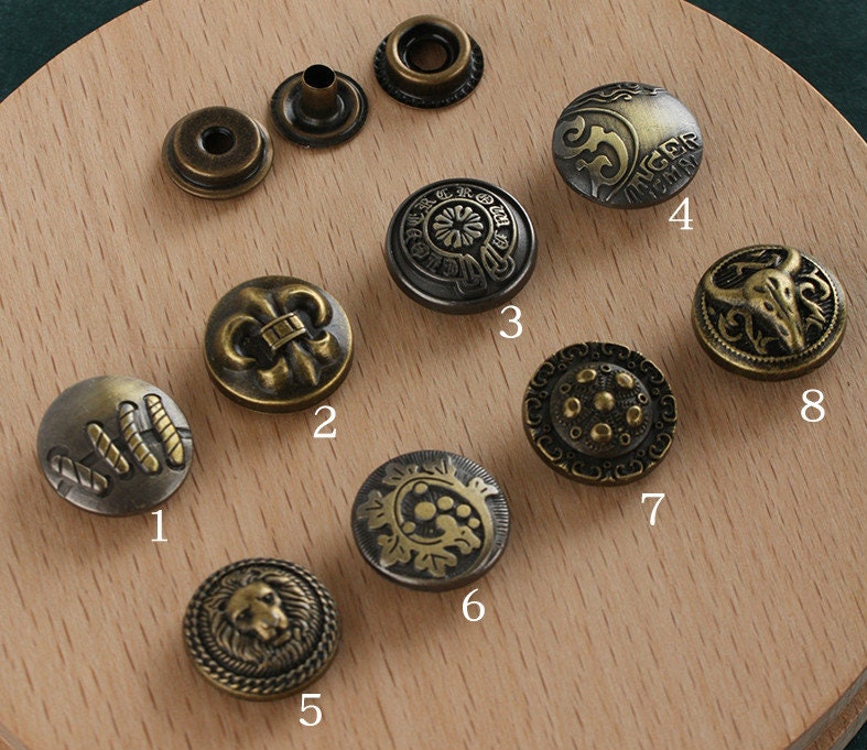 17mm Snap Button,Fasteners For Purse, No.201 Button For Leather 4 Sets A Pack Pick A Pattern