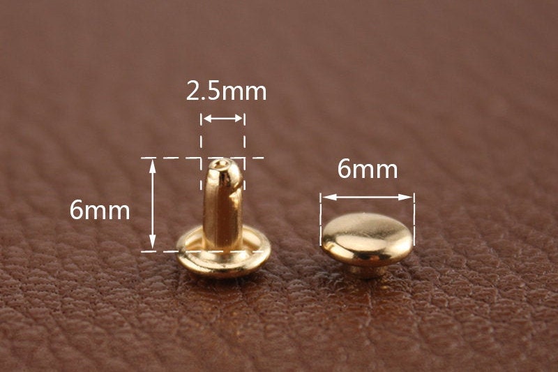 6x6mm Double Sided Studs/ Button For Diy Purse/ Belt Stud /Brass Rivet/  20 Sets A Pack Pick Color