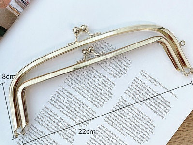 22cm Light Gold Double Purse Frame Bag Hanger 22cm x 8cm